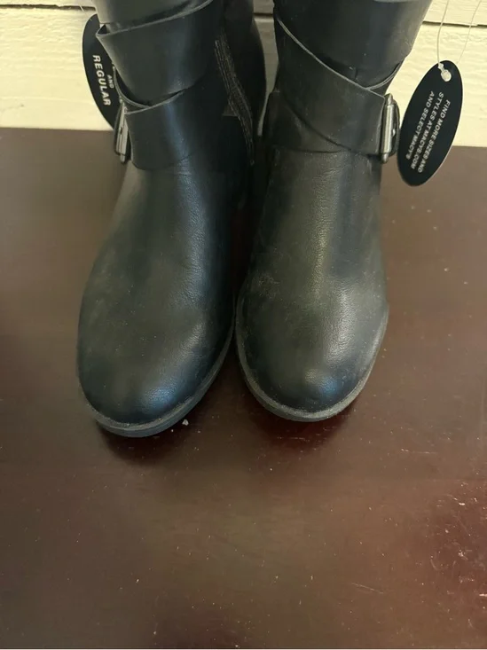 👢💜🔥 NEW Style & Co Jomaris Black Knee High Boots Size 5.5 Faux Leather - Picture 4 of 7